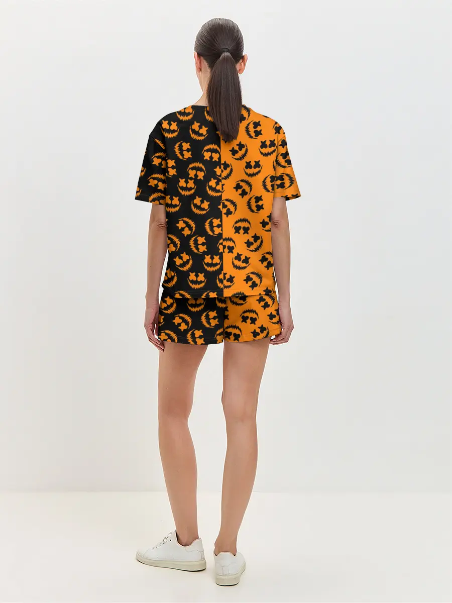 Женская пижама с шортами / УЛЫБКА ТЫКВЫ / ХЕЛЛОУИН