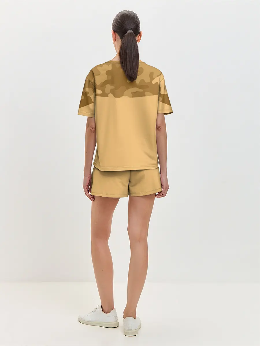 Женская пижама с шортами / Песочный