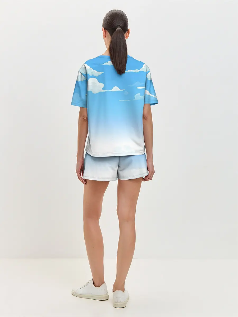 Женская пижама с шортами / Летнее небо