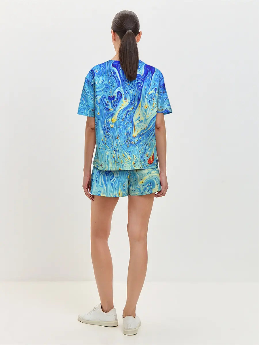 Женская пижама с шортами / Сползающие краски