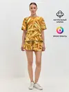 Женская пижама с шортами / Картошка фри/Фастфуд