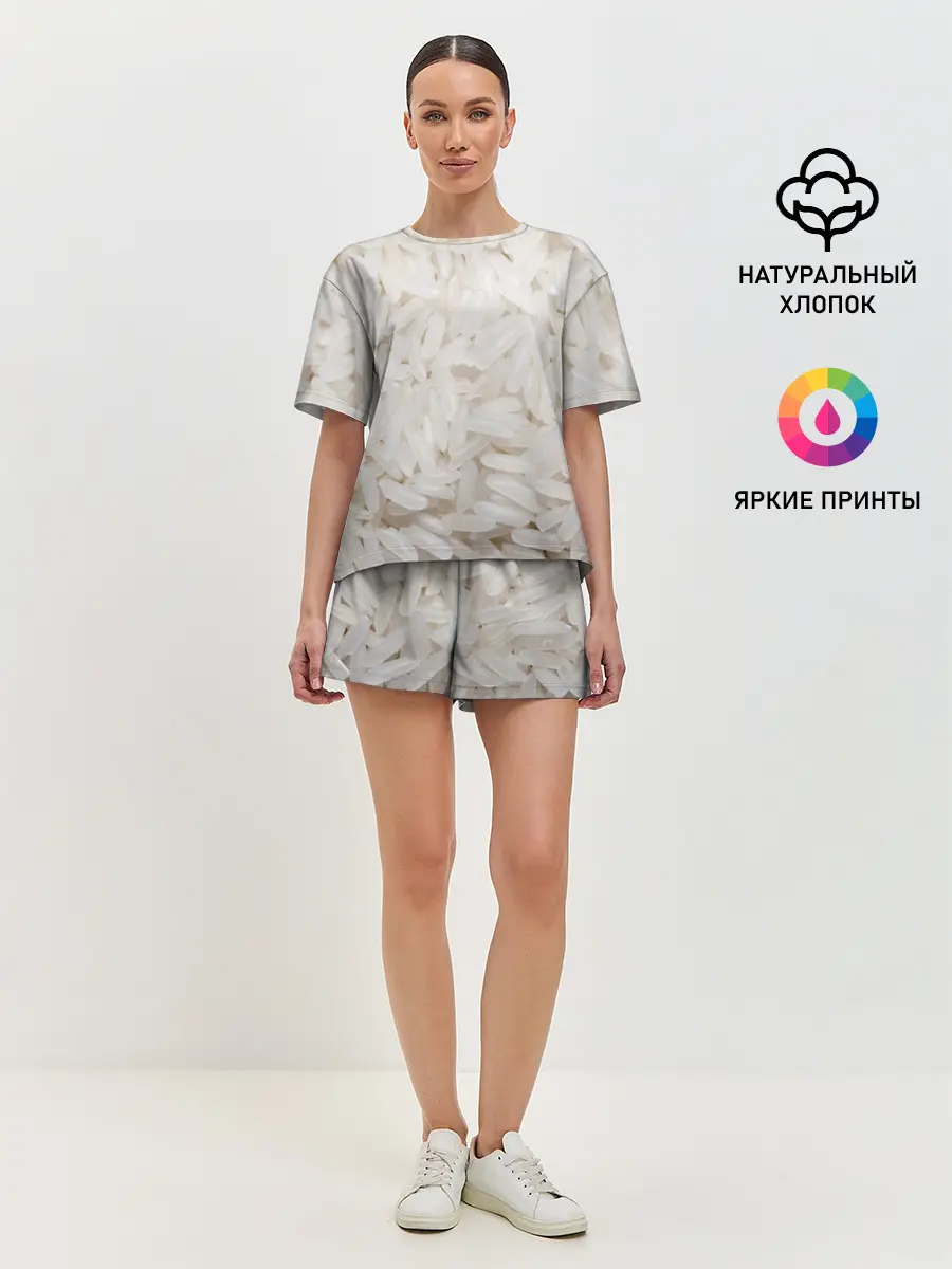 Женская пижама с шортами / Рис/еда