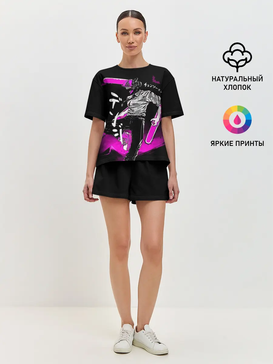 Женская пижама с шортами / Chainsaw Man - Дэнджи