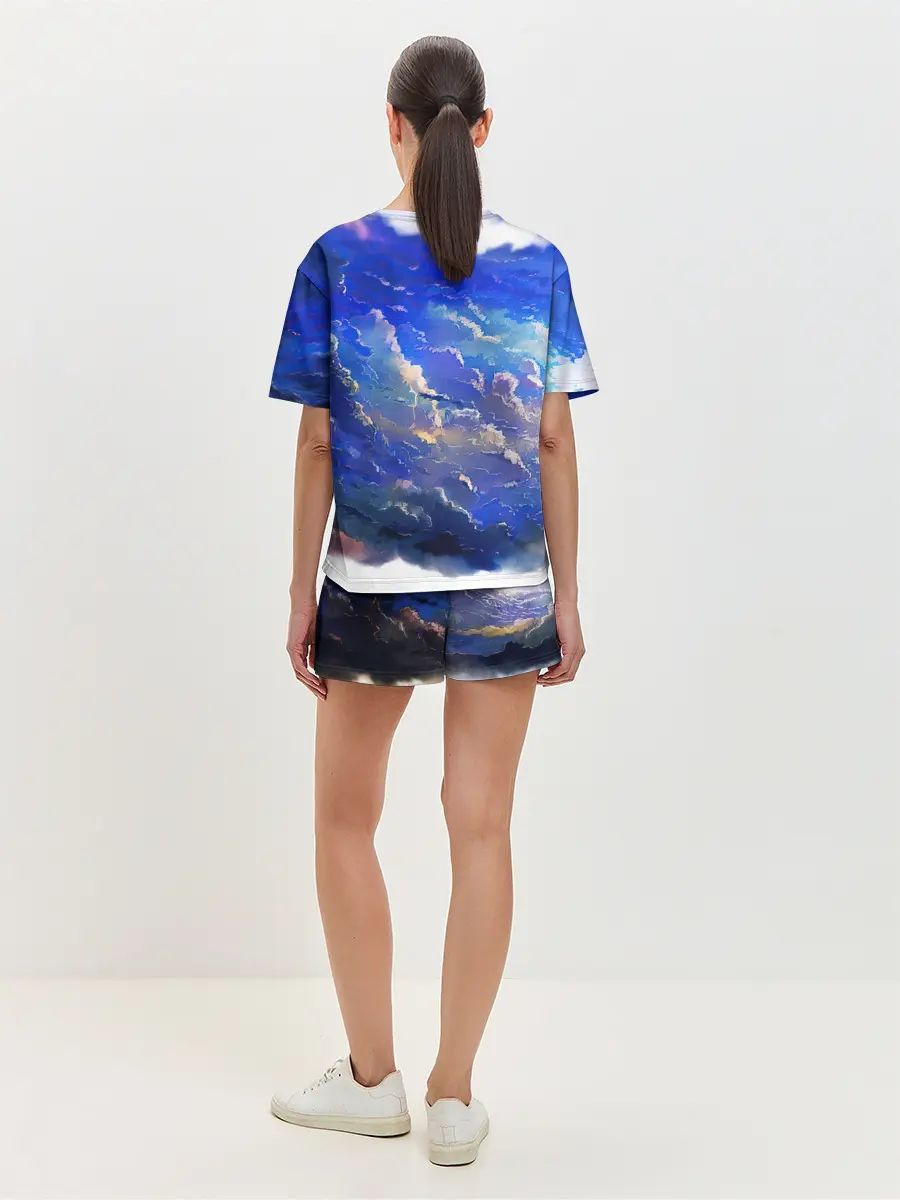 Женская пижама с шортами / Высокие облака