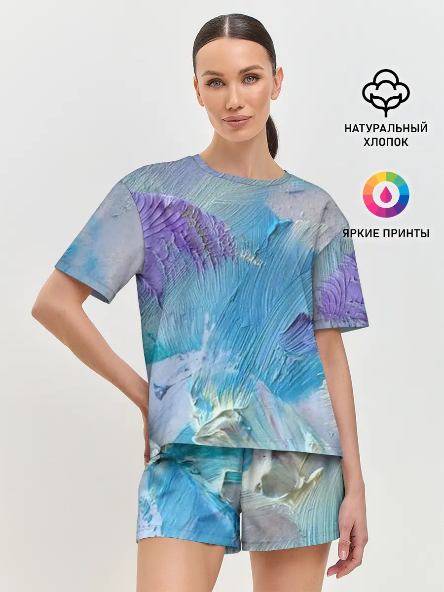 Женская пижама с шортами / Оставленная краска