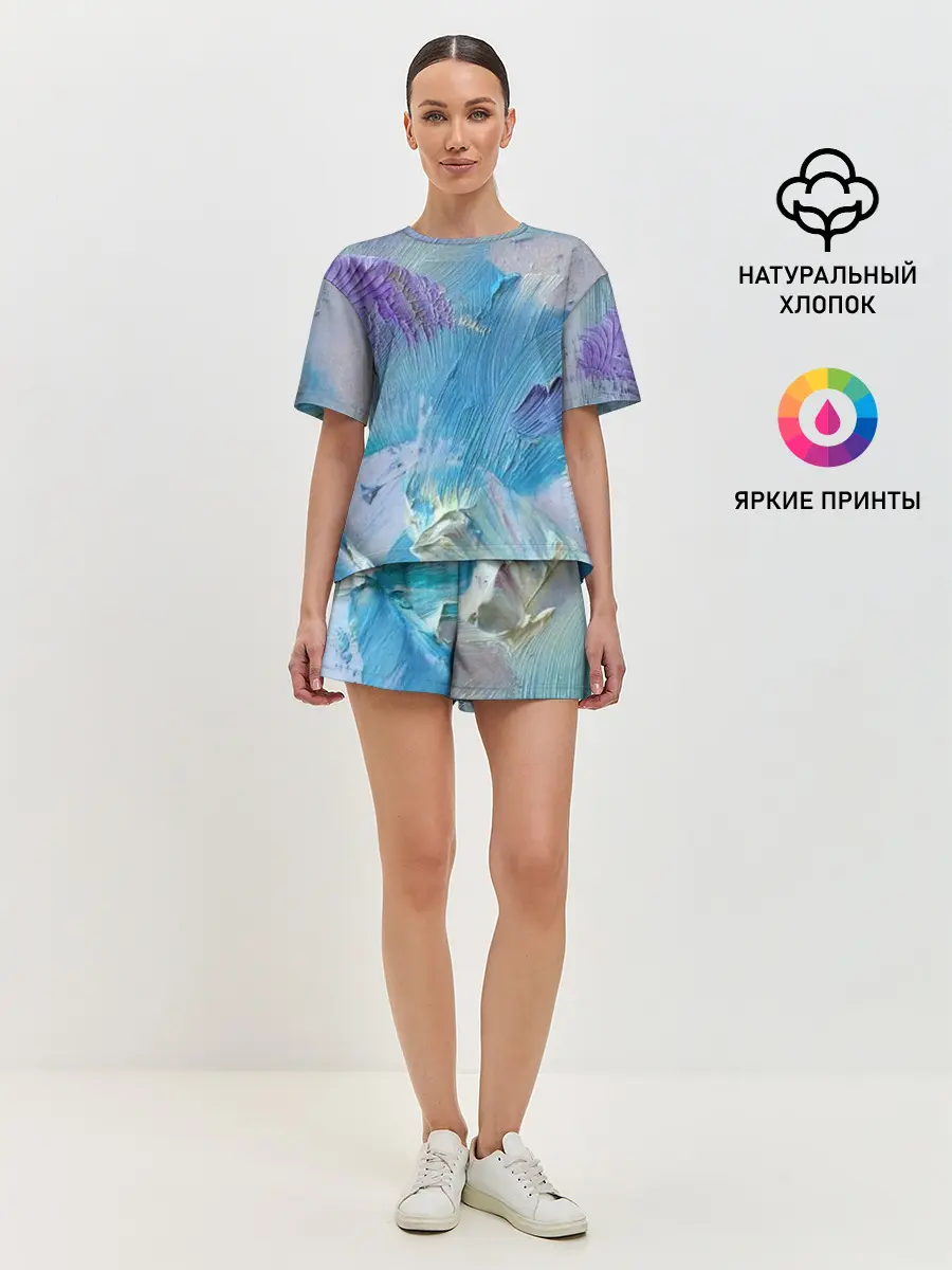 Женская пижама с шортами / Оставленная краска