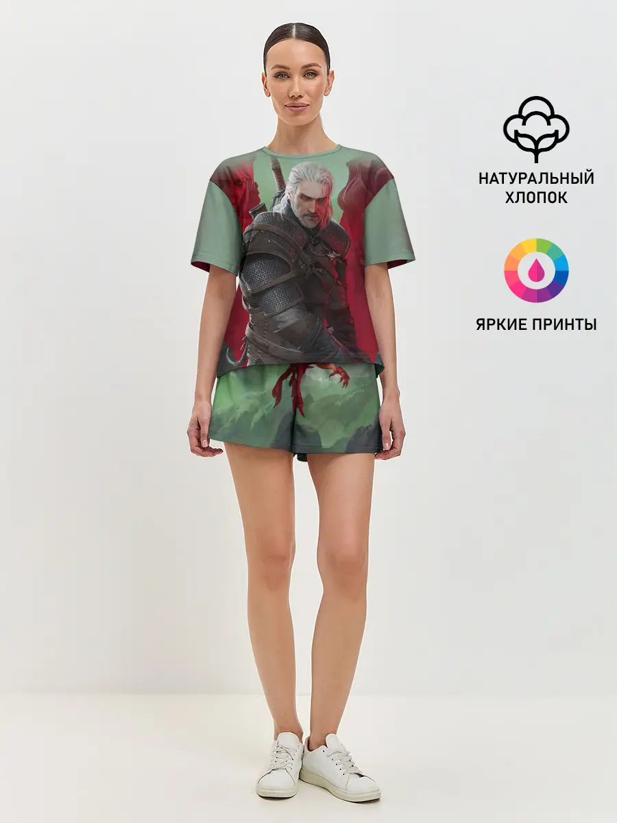 Женская пижама с шортами / ВЕДЬМАК | THE WITCHER | ГЕРАЛЬТ С МЕЧОМ