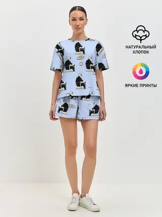 Женская пижама с шортами / Годжо паттерн