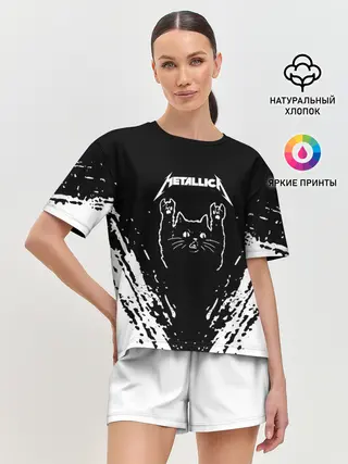 Женская пижама с шортами / Мяуталлика / Meowtallica.