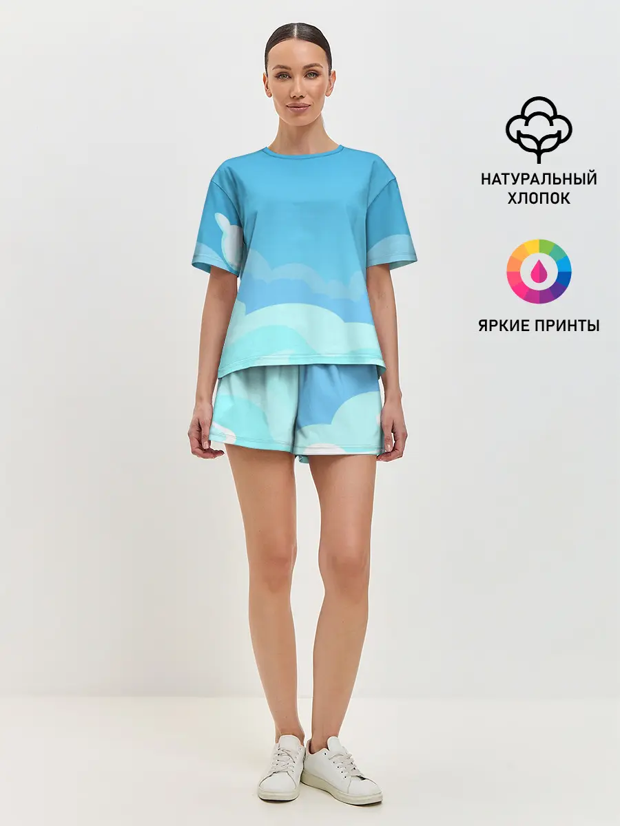 Женская пижама с шортами / Небо после грозы