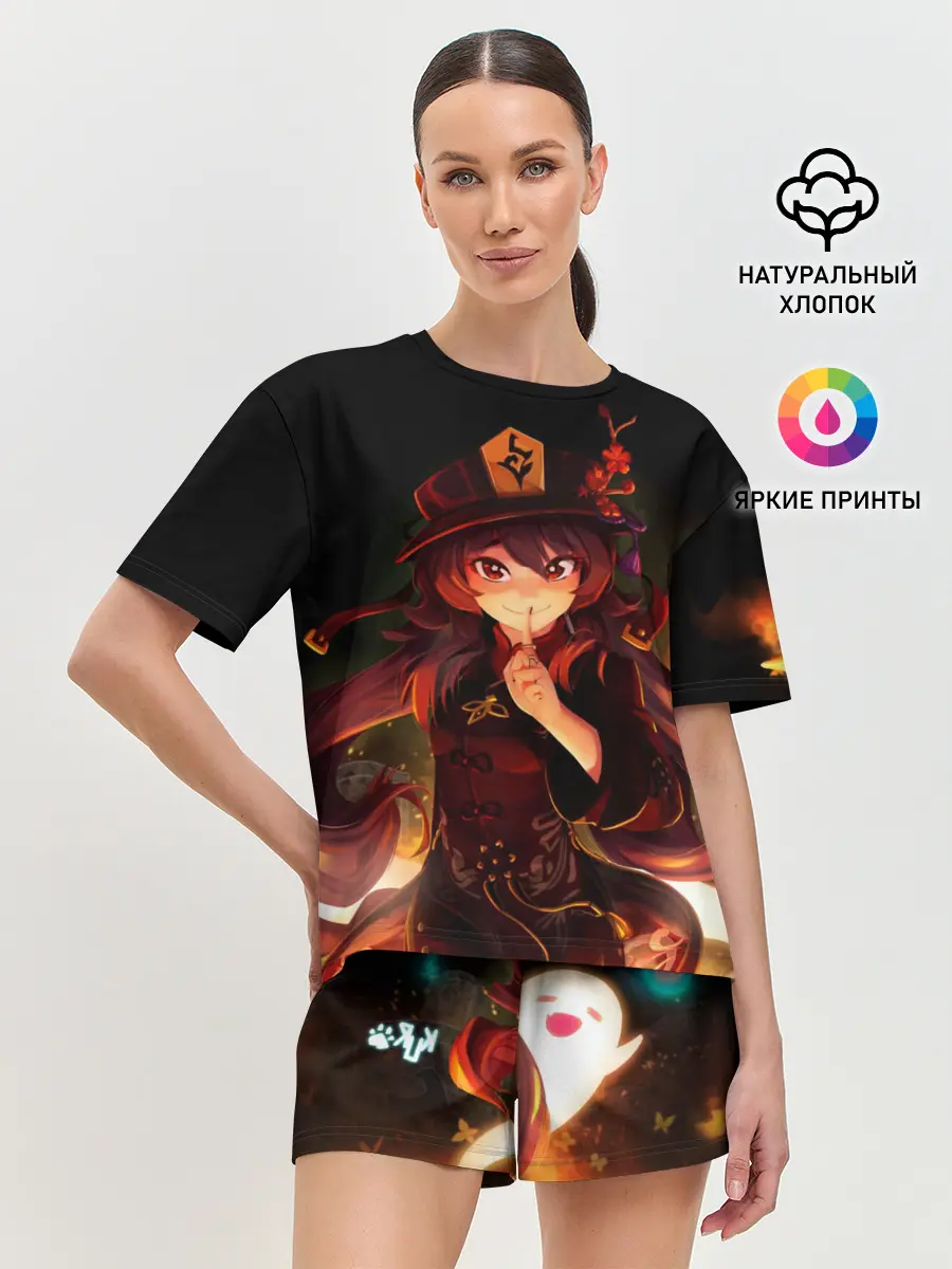 Женская пижама с шортами / Genshin Impact, Hu Tao