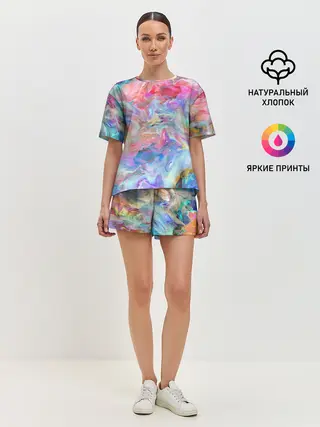 Женская пижама с шортами / Радужное небо