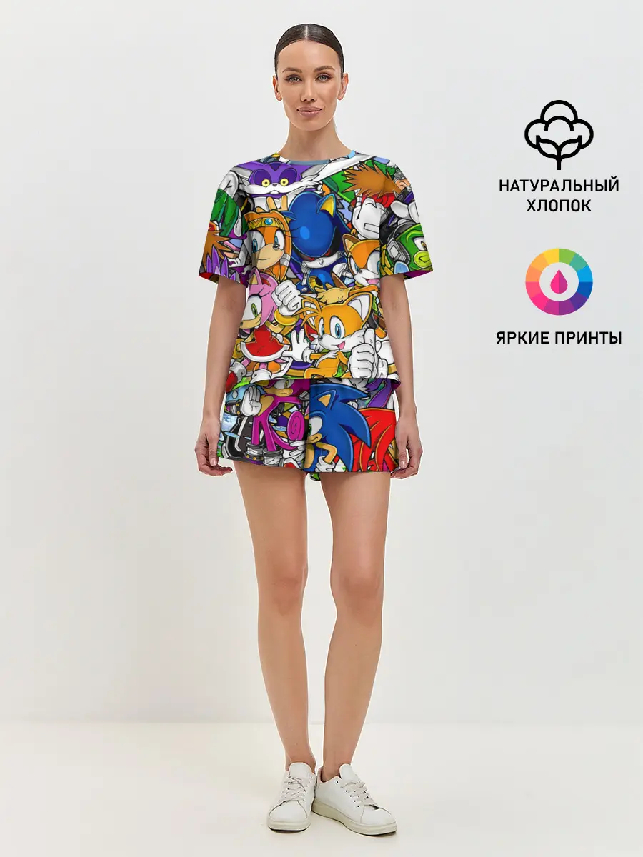 Женская пижама с шортами / КИБЕР СОНИК | CYBER SONIC ROBOT