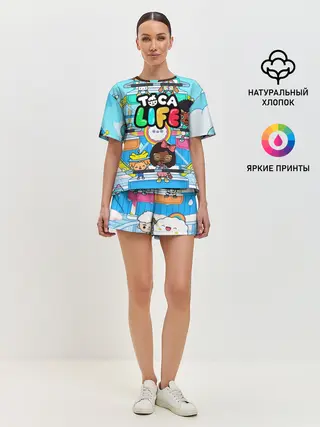 Женская пижама с шортами / Toca Boca | Тока Бока аттракцион