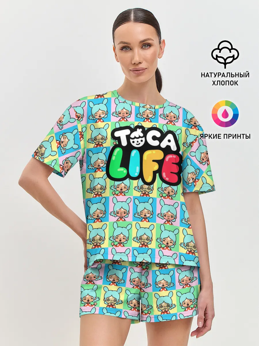Женская пижама с шортами / Toca Boca logo | Тока Бока Рита