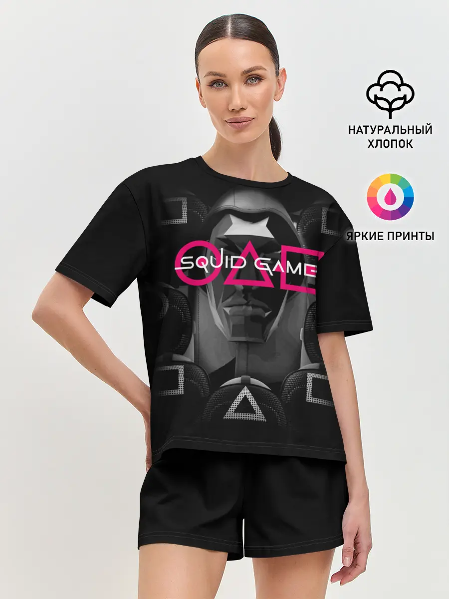 Женская пижама с шортами / Squid game: masks