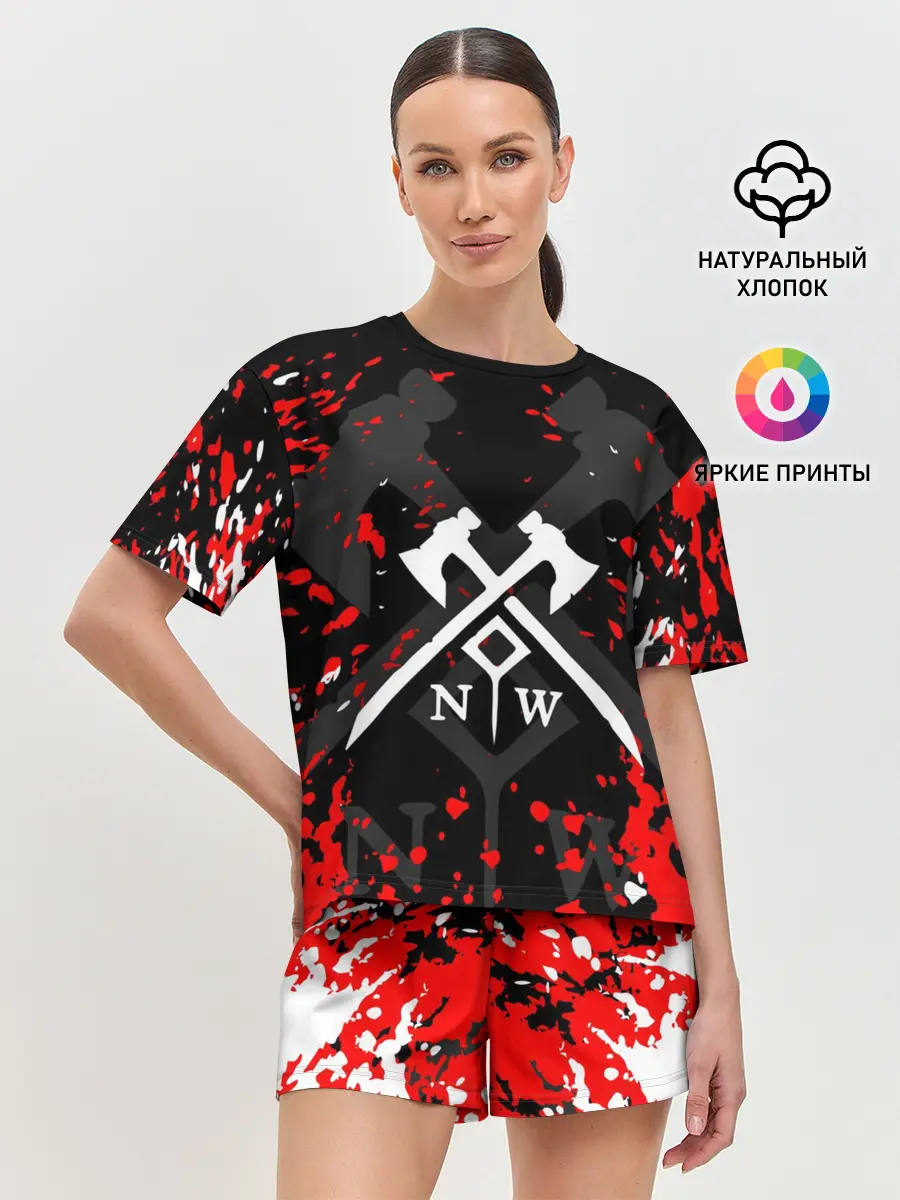 Женская пижама с шортами / NEW WORLD / НЬЮ ВОРЛД / БРЫЗГИ