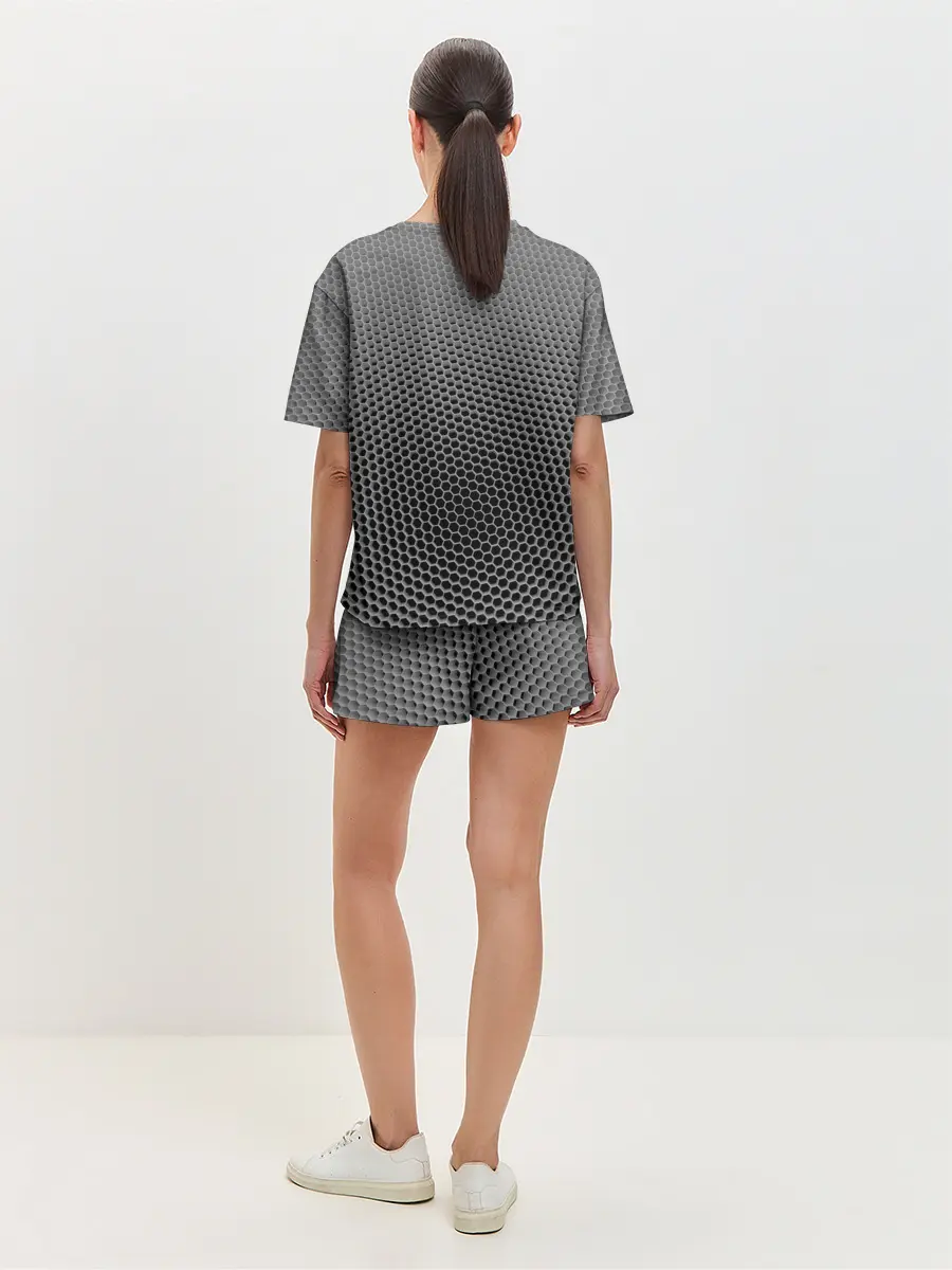 Женская пижама с шортами / шестиугольная сетка