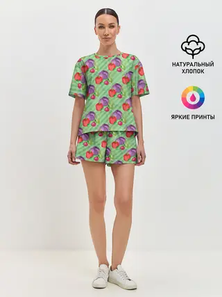 Женская пижама с шортами / Vegan | Огород