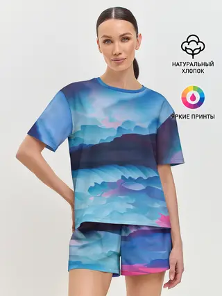 Женская пижама с шортами / Грозовые мазки