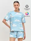Женская пижама с шортами / Зимние облака