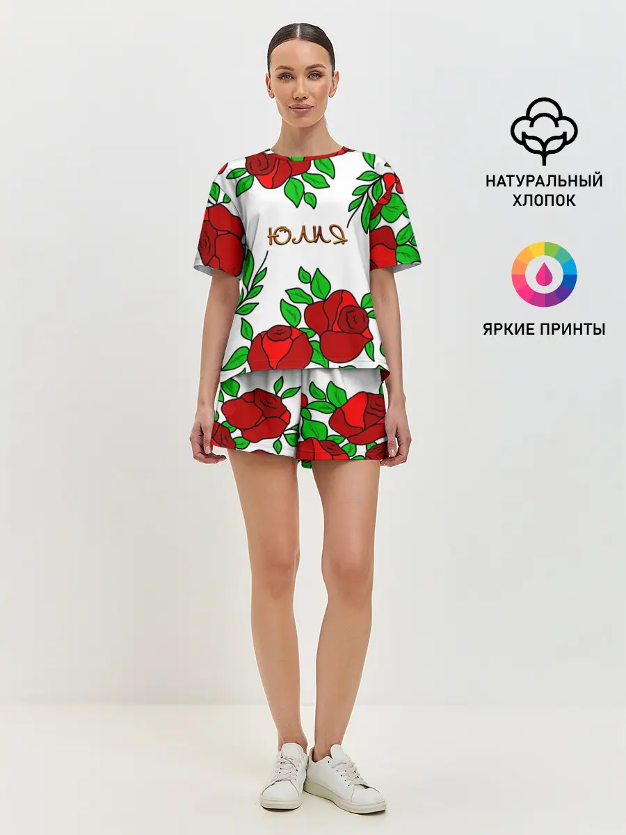 Женская пижама с шортами / Юлия в розах