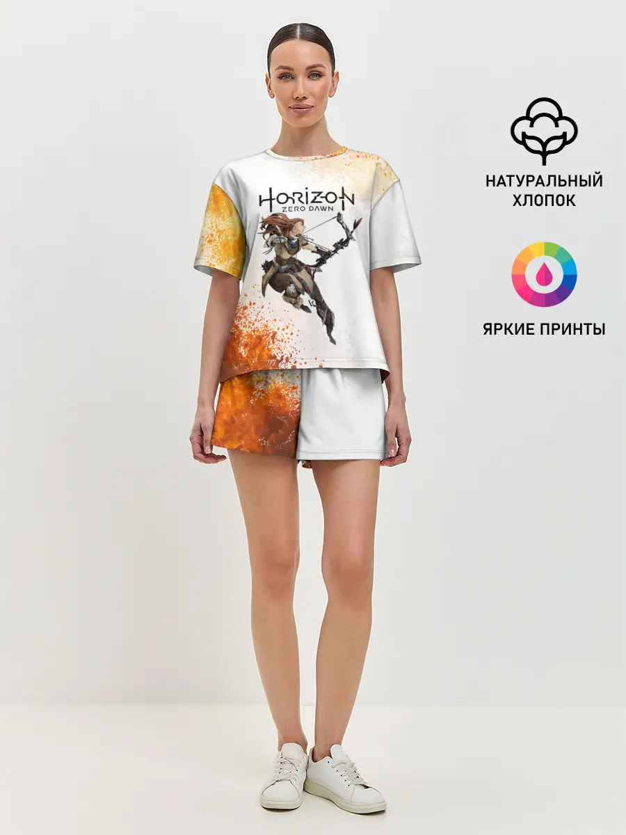 Женская пижама с шортами / ЭЛОЙ | ГОРИЗОНТ НУЛЕВОЙ РАССВЕТ