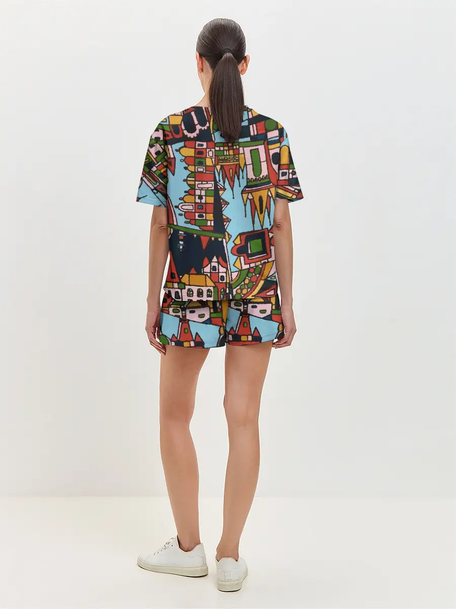 Женская пижама с шортами / Рождество в Праге