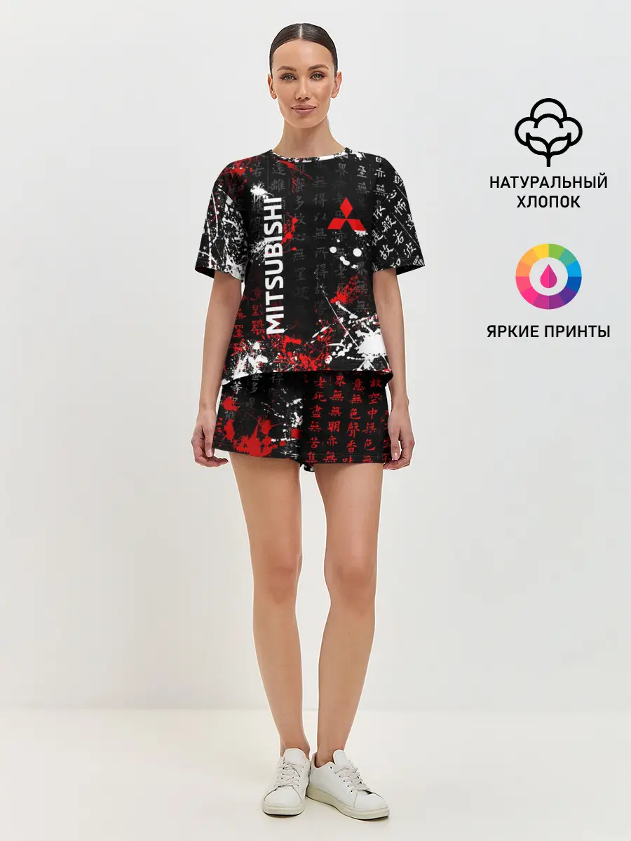 Женская пижама с шортами / Японские символы | Митсубиси