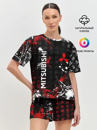 Женская пижама с шортами / Японские символы | Митсубиси