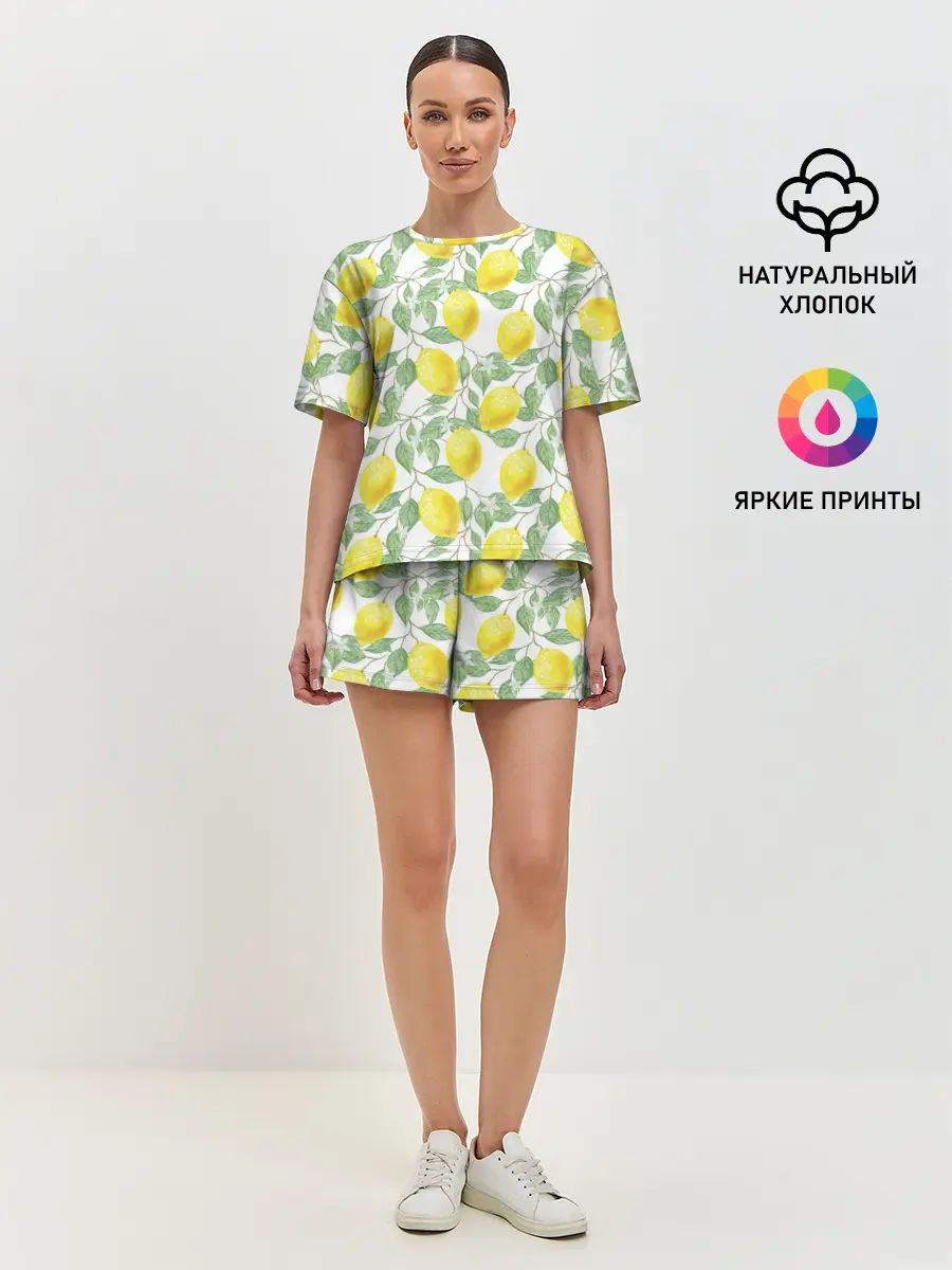Женская пижама с шортами / Лимоны 3d