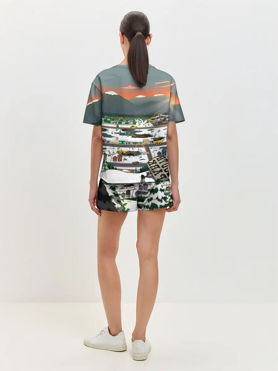 Женская пижама с шортами / Южный Парк разрушенный город