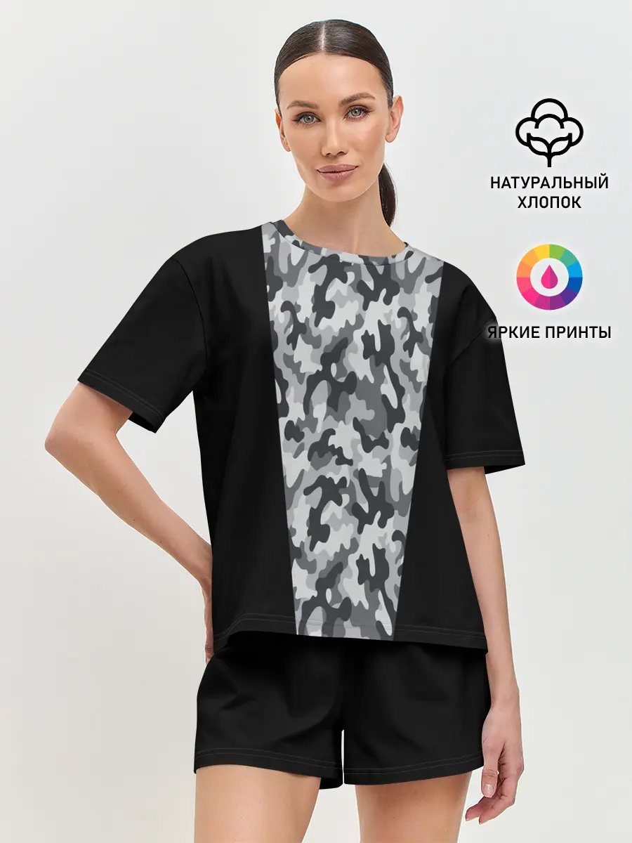 Женская пижама с шортами / Стиль - Камуфляж