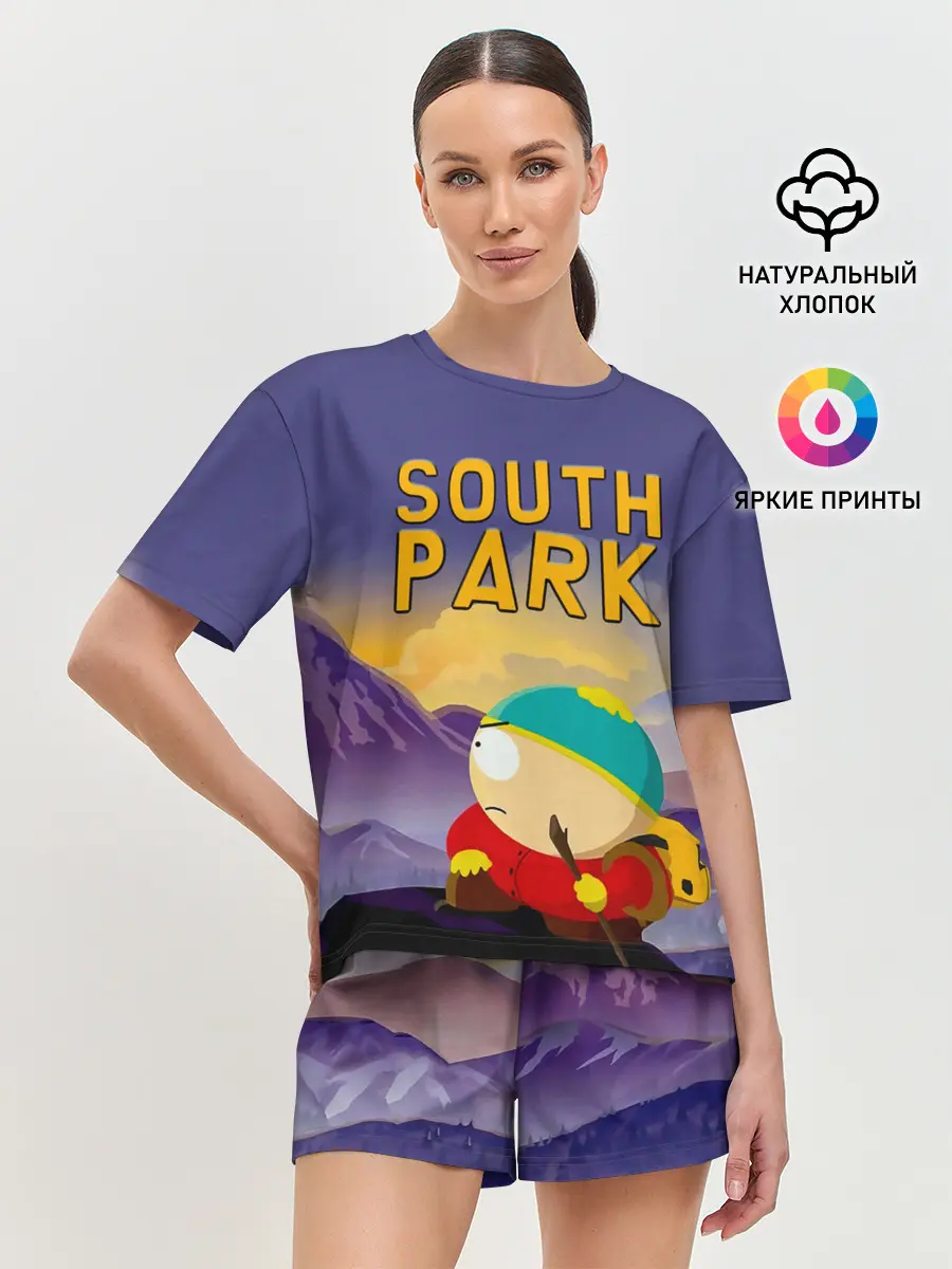 Женская пижама с шортами / Эпичный Картман в горах | Южный Парк