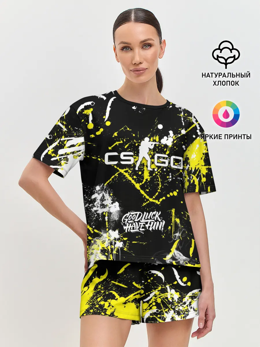 Женская пижама с шортами / CS:GO Брызги красок