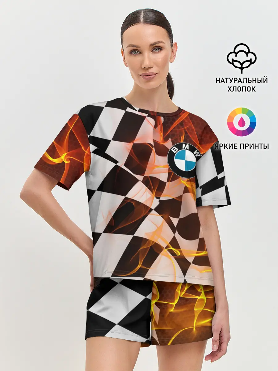 Женская пижама с шортами / BMW RACING / FIRE RACING