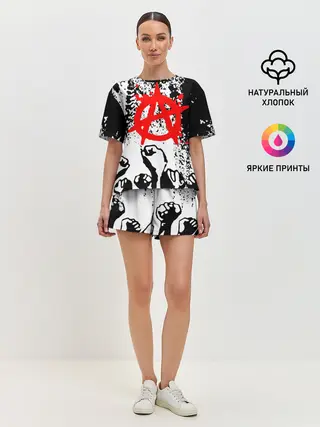 Женская пижама с шортами / АНАРХИЯ / РЕВОЛЮЦИЯ,