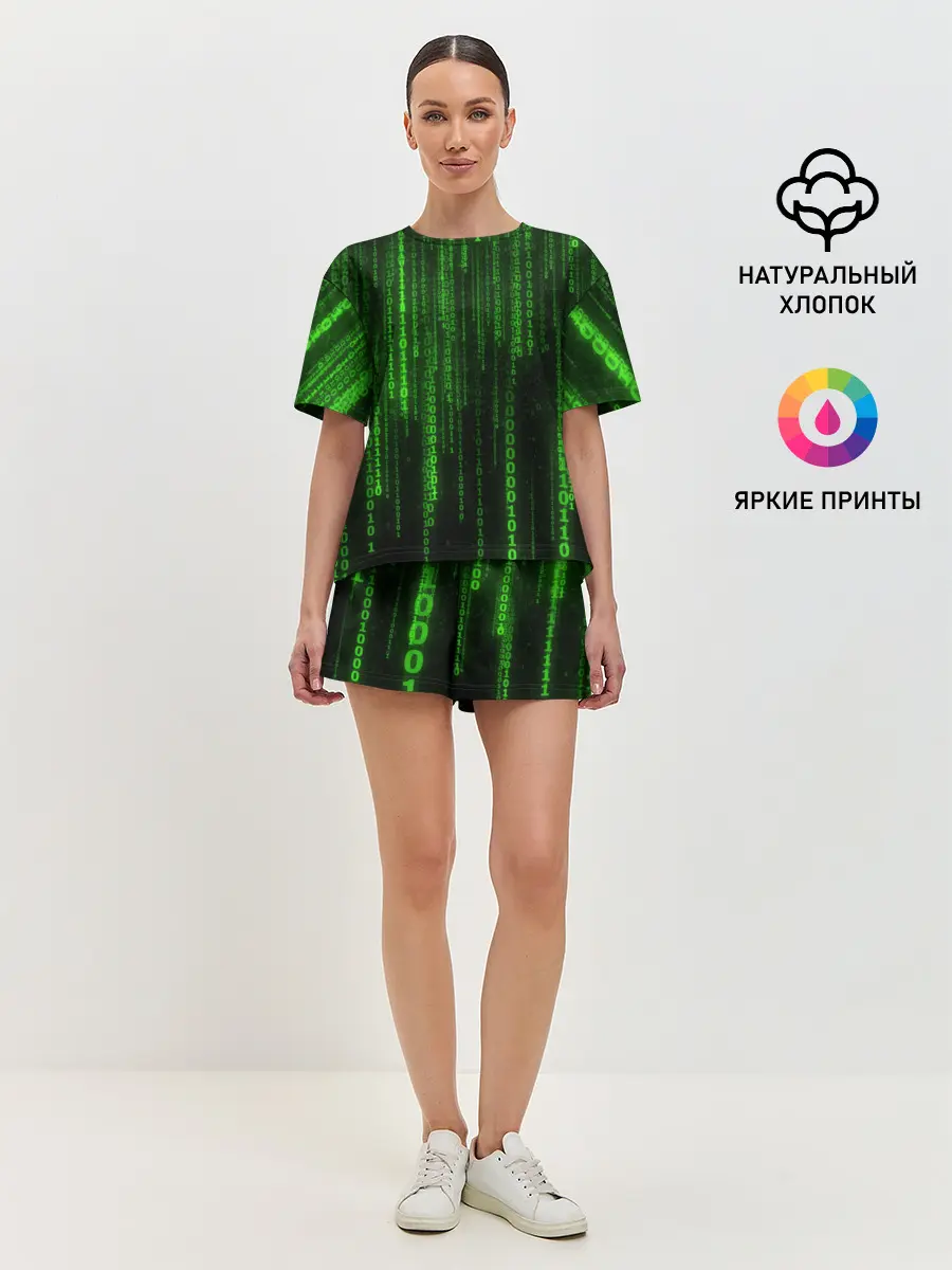 Женская пижама с шортами / Матрица двоичный код