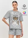 Женская пижама с шортами / Снежный тигр