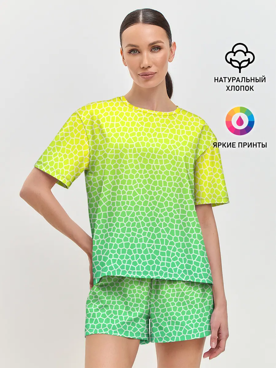 Женская пижама с шортами / Витражная мозаика