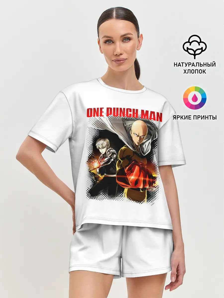 Женская пижама с шортами / Сайтама и Генос One Punch-Man