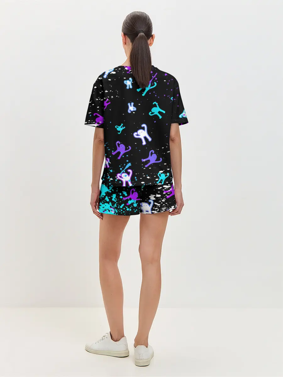 Женская пижама с шортами / КОТ ЪУЪ СЪУКА | NEON