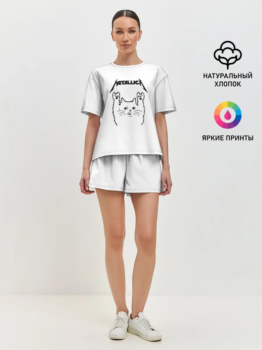 Женская пижама с шортами / Metallica / Meowtallica.
