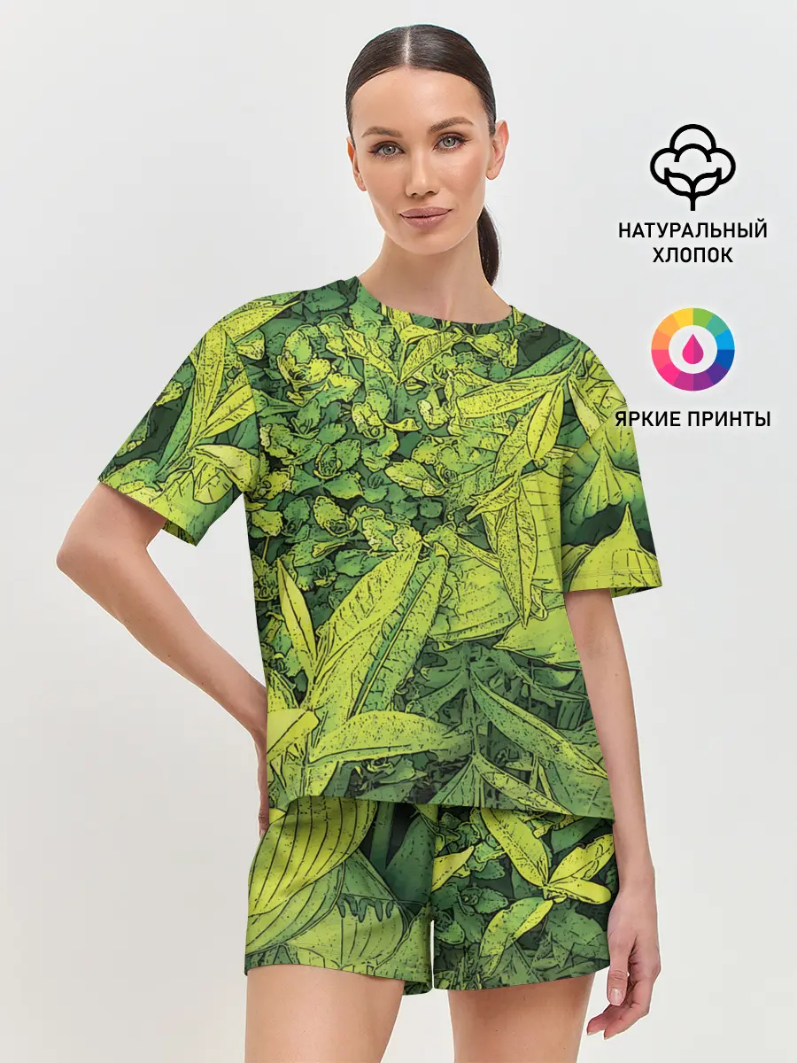 Женская пижама с шортами / Растительная жизнь - Хоста