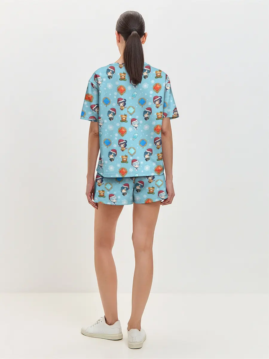 Женская пижама с шортами / Genshin Impact Pattern