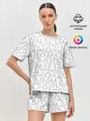 Женская пижама с шортами / Простые елочки