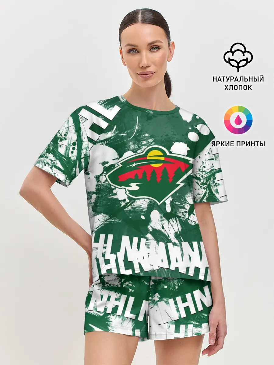 Женская пижама с шортами / Minnesota Wild, Миннесота Уайлд