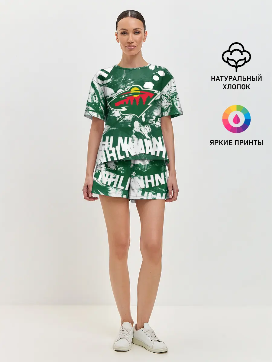 Женская пижама с шортами / Minnesota Wild, Миннесота Уайлд