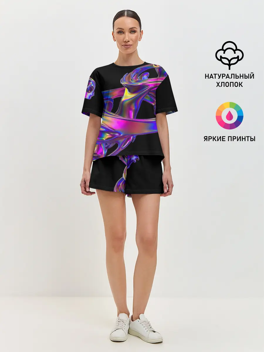Женская пижама с шортами / Голографический ураган