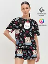 Женская пижама с шортами / Забавный Новый Год